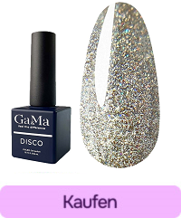 Gellack GA&MA Disco Cat №019 reflektierend silber-gold 10 ml